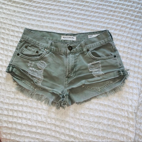 Bullhead Pants - Pacsun Bullhead 3 Olive Green Slouchy Shorts
